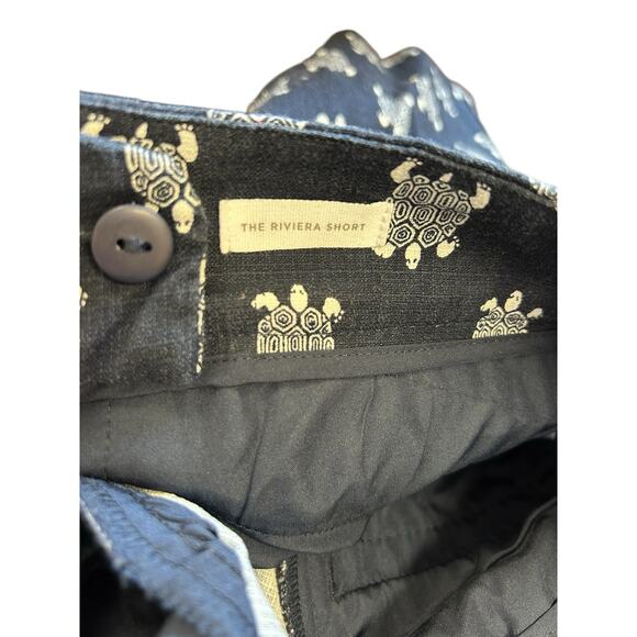 Ann Taylor Loft Riviera Shorts 4 Navy Blue White Turtle Print Coastal - Picture 8 of 8